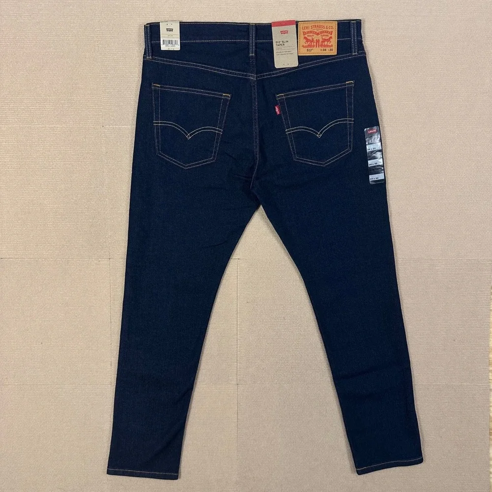 Levi's 512 Jeans NWT Mens 36x29 Slim Taper Dark Wash Stretch Denim (Tag 34x30)